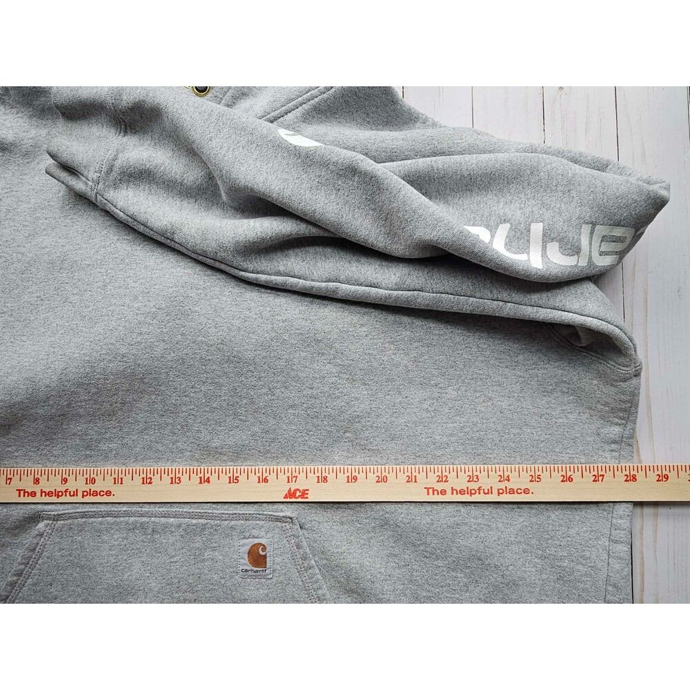 Workwear Carhartt K288 Heather Gray Logo Sleeve Hoodie 2XL - Picture 7 of 8